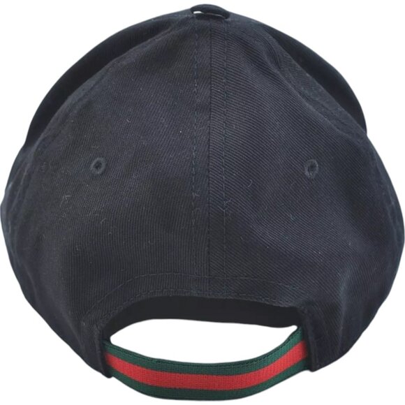 085189AR (S2) Gucci Cap Web Sherry Line Black Canvas - Picture 3 of 14